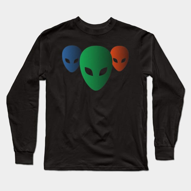 Green and red blue alien face Long Sleeve T-Shirt by RENAN1989